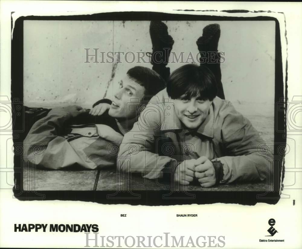 1990 Press Photo Shaun Ryder and Bez of the music group &quot;Happy Mondays&quot;- Historic Images