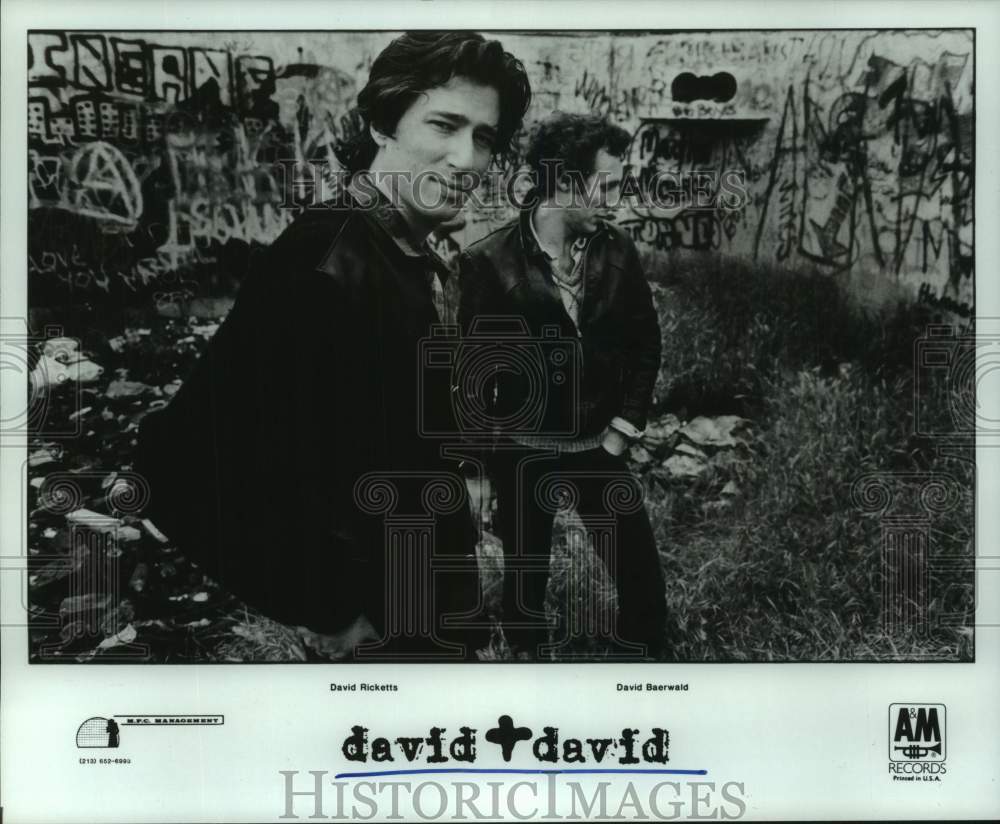 1986 Press Photo David Ricketts and David Baerwald of Rock Band David and David- Historic Images