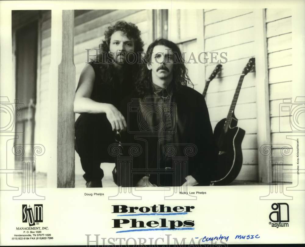 1993 Press Photo Doug and Ricky Lee Phelps of Country Music Band Brother Phelps- Historic Images