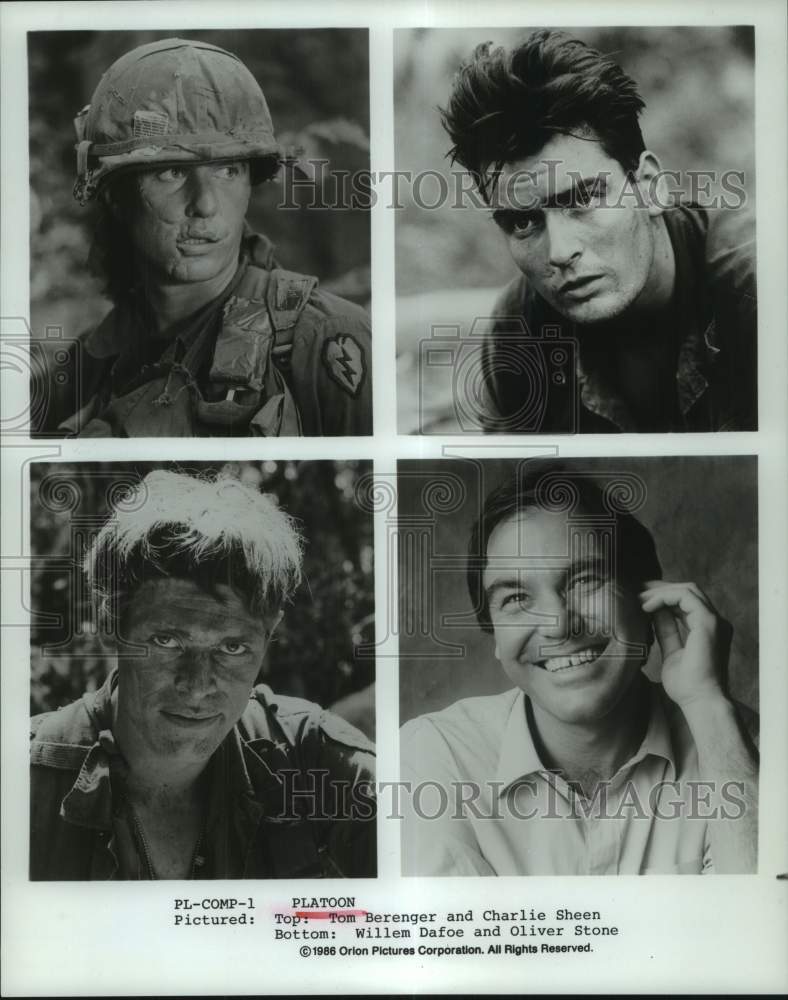 1986 Press Photo Actors in the movie &quot;Platoon&quot; - hcp11544- Historic Images