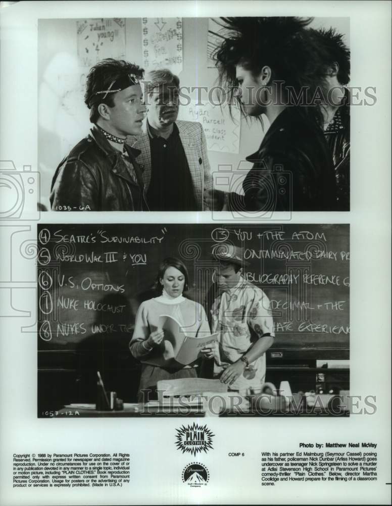 1988 Press Photo &quot;Plain Clothes&quot; movie scenes - hcp11557- Historic Images