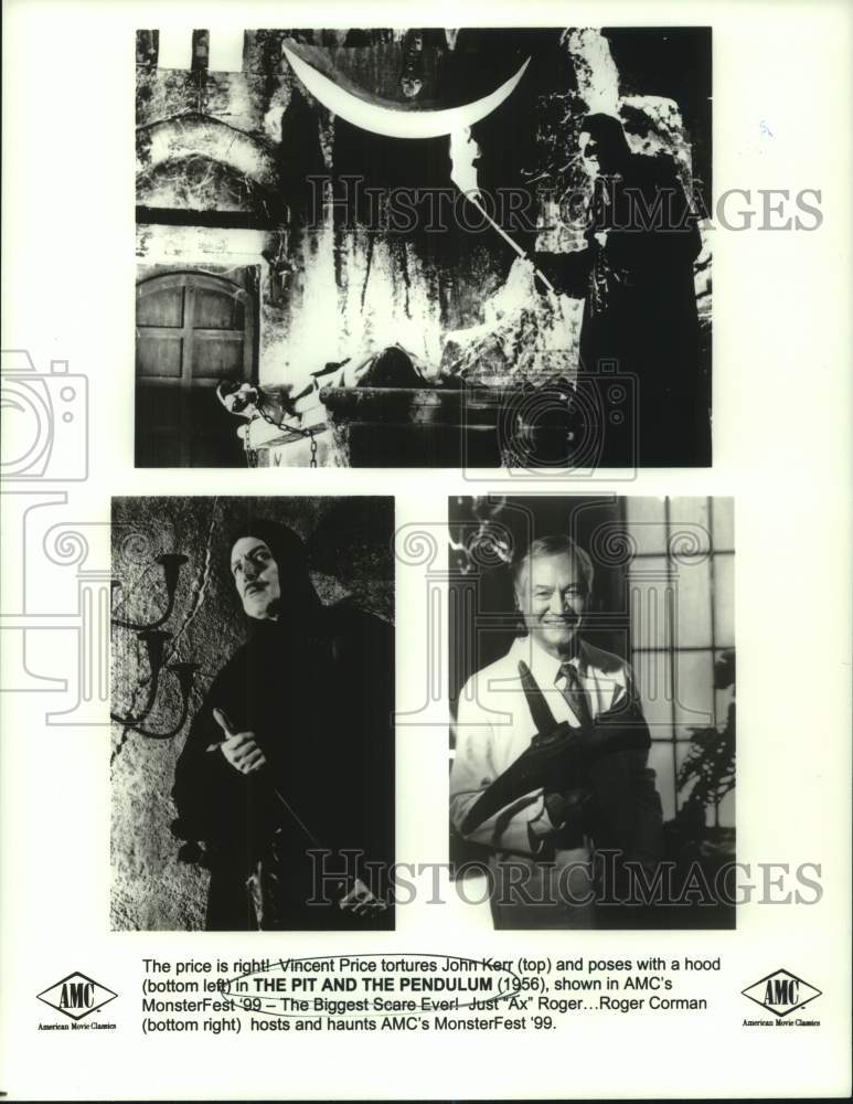 1956 Press Photo Actors in Scenes of "The Pit and the Pendulum" - Historic Images