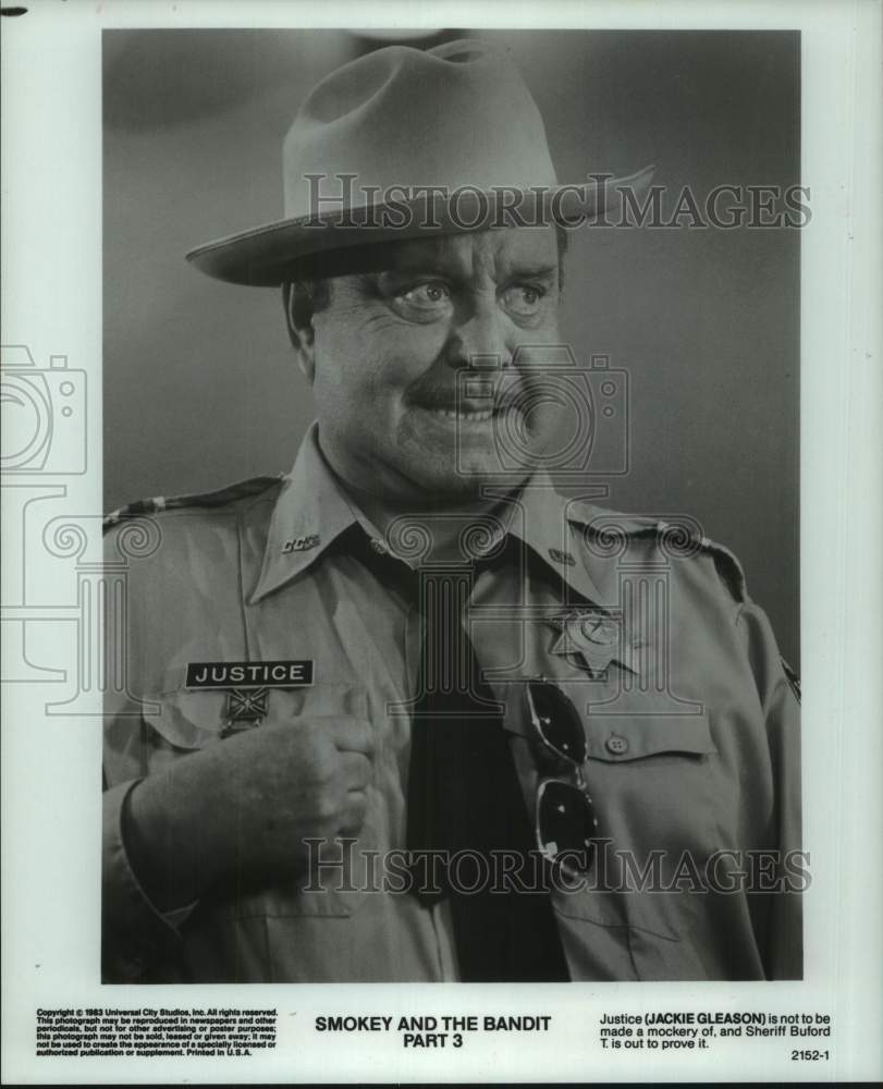 1983 Press Photo Jackie Gleason acts in the movie Smokey and the Bandit 3- Historic Images