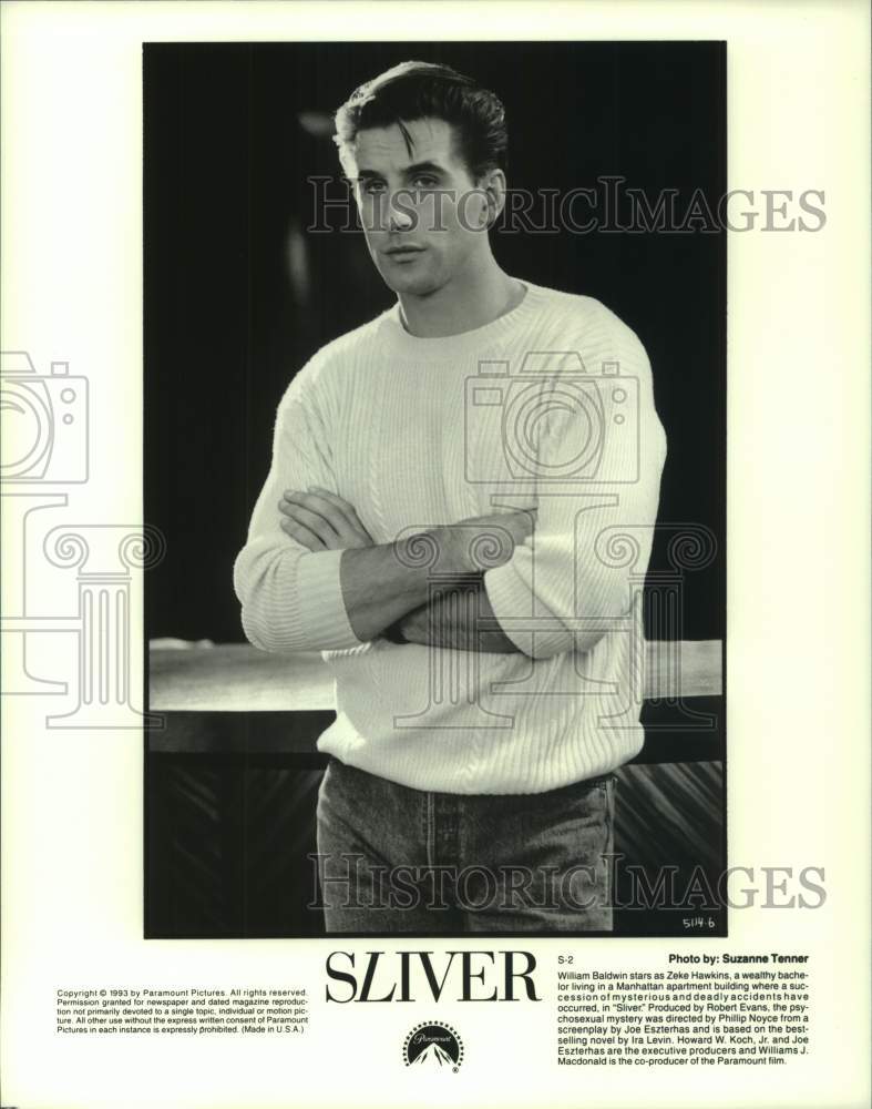 1993 Press Photo William Baldwin stars in the movie Silver - hcp11738- Historic Images