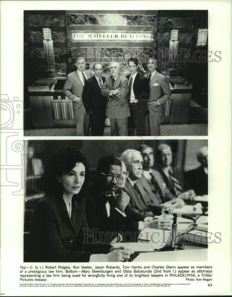 1993 Press Photo Actors during scenes from the movie &quot;Philadelphia&quot; - hcp11746- Historic Images