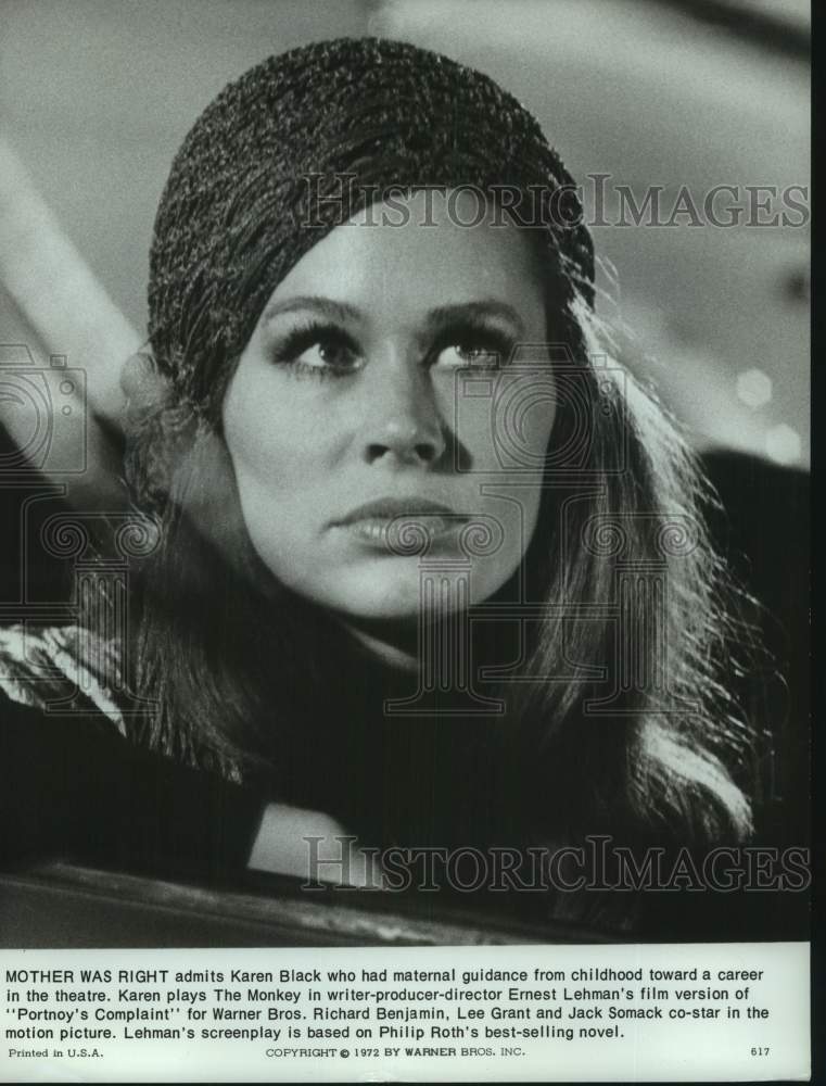 1972 Press Photo Karen Black acts in the film version of &quot;Portnoy&#39;s Complaint&quot; - Historic Images