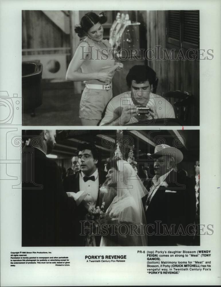 1986 Press Photo Cast from the Comedy Film &quot;Porky&#39;s Revenge&quot; - hcp11940- Historic Images