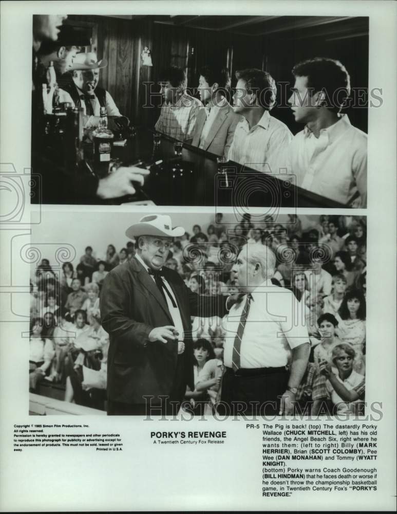 1985 Press Photo Cast and Scenes from Comedy Film "Porky's Revenge" - hcp11942- Historic Images