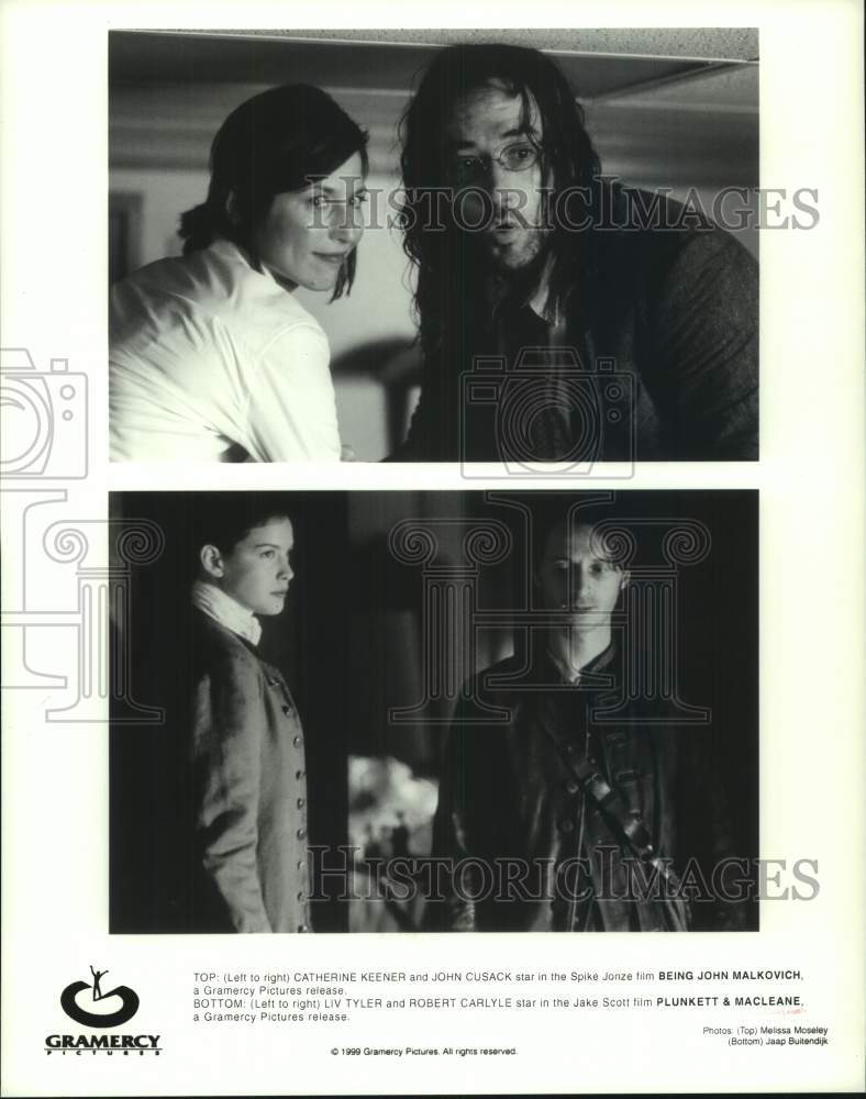 1999 Press Photo Scenes from "Being John Malkovich" & "Plunkett & MacLeane"- Historic Images