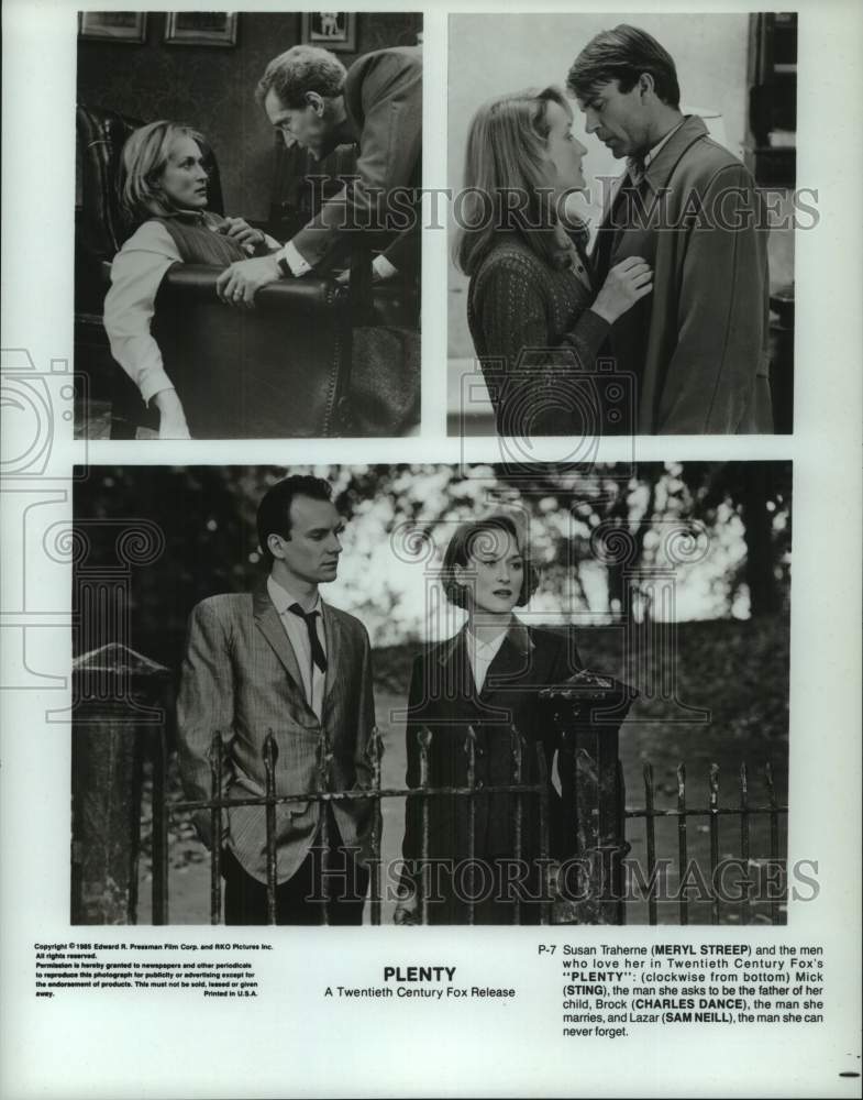 1985 Press Photo Actors in Scenes from "Plenty" Movie - hcp12020- Historic Images