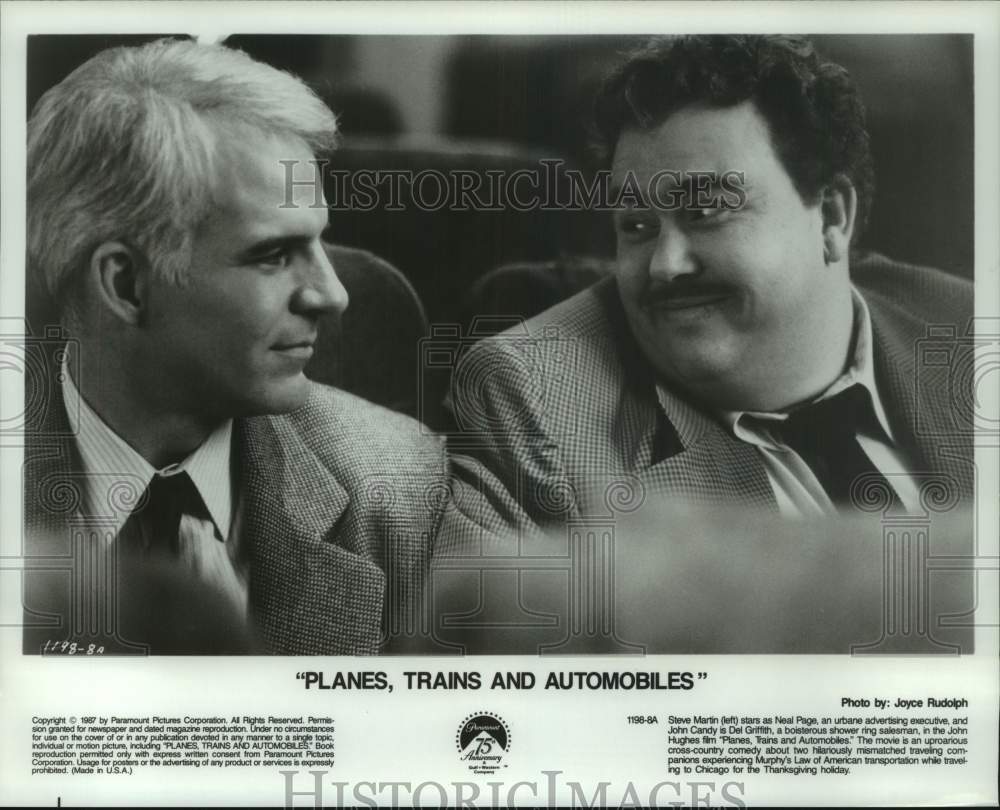 1987 Press Photo Steve Martin and John Candy in "Planes, Trains and Automobiles"- Historic Images