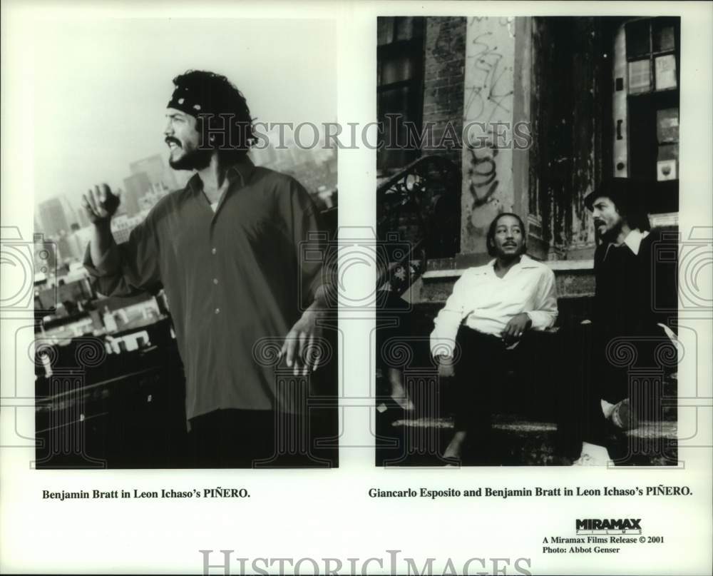 2001 Press Photo Actors Giancarlo Esposito, Benjamin Bratt in scene from Pinero.- Historic Images