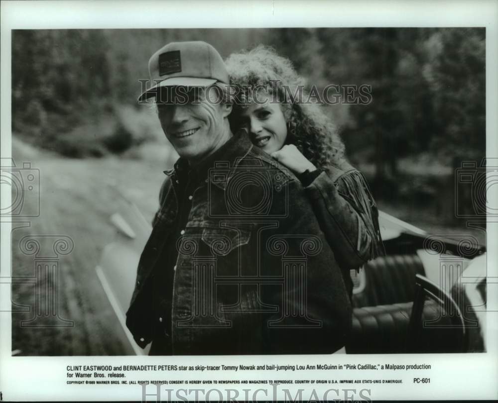 1989 Press Photo Actors Clint Eastwood, Bernadette Peters star in Pink Cadillac.- Historic Images