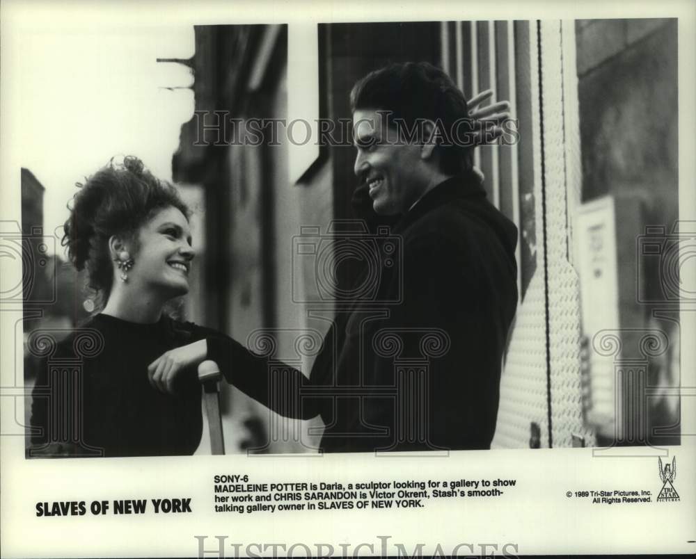 1989 Press Photo Madeleine Potter and Chris Sarandon in Slaves of New York- Historic Images