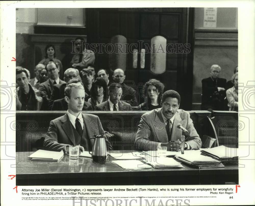 1993 Press Photo Courtroom Scene in TriStar Pictures' AIDS Drama "Philadelphia"- Historic Images