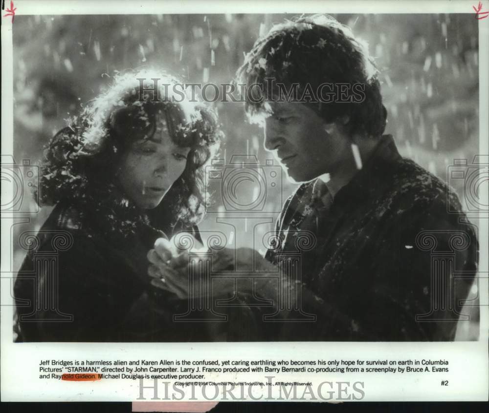 1984 Press Photo Scene from Movie &quot;Starman&quot; Starring Jeff Bridges, Karen Allen- Historic Images