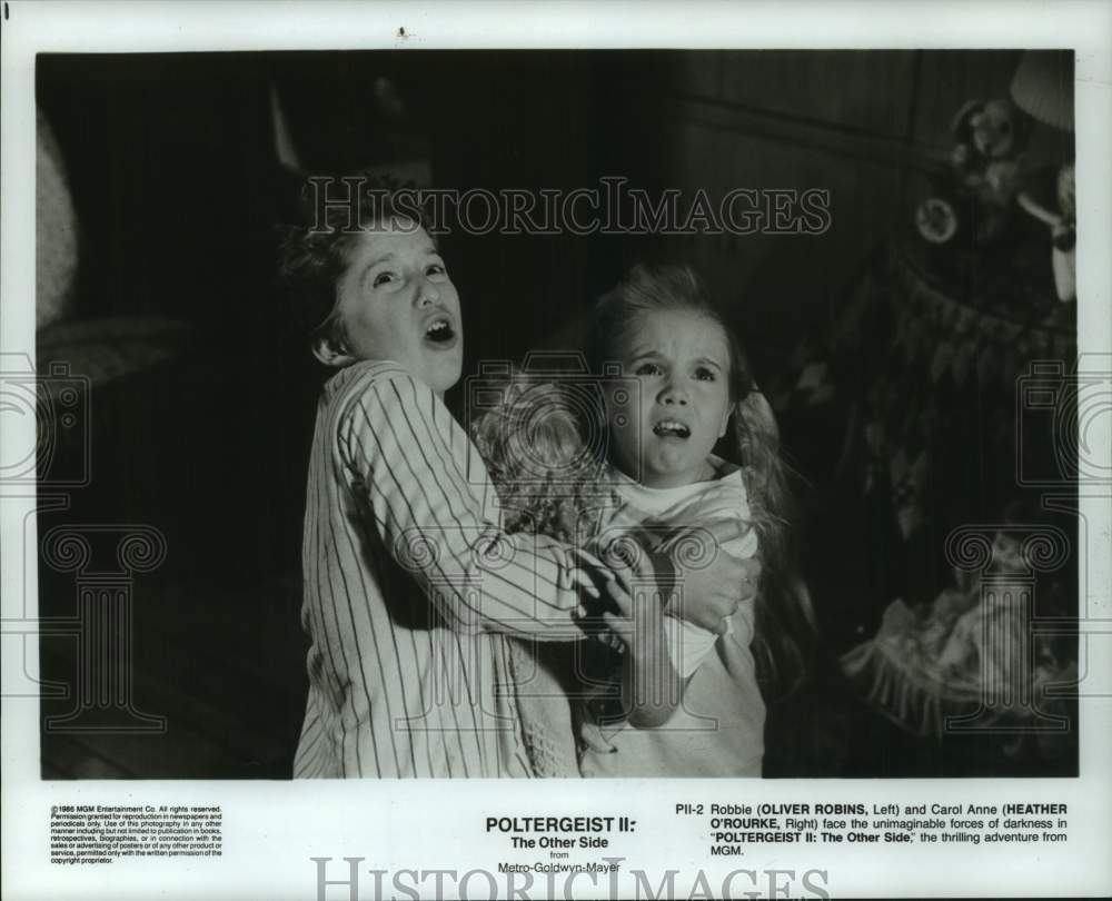 1986 Press Photo Oliver Robins, Heather O'Rourke: Poltergeist II: The Other Side- Historic Images