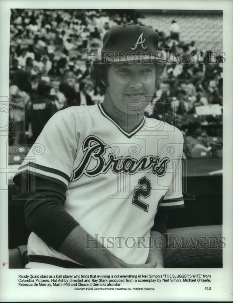 1985 Press Photo Randy Quaid stars as a Baseball Player in &quot;The Slugger&#39;s Wife&quot;- Historic Images