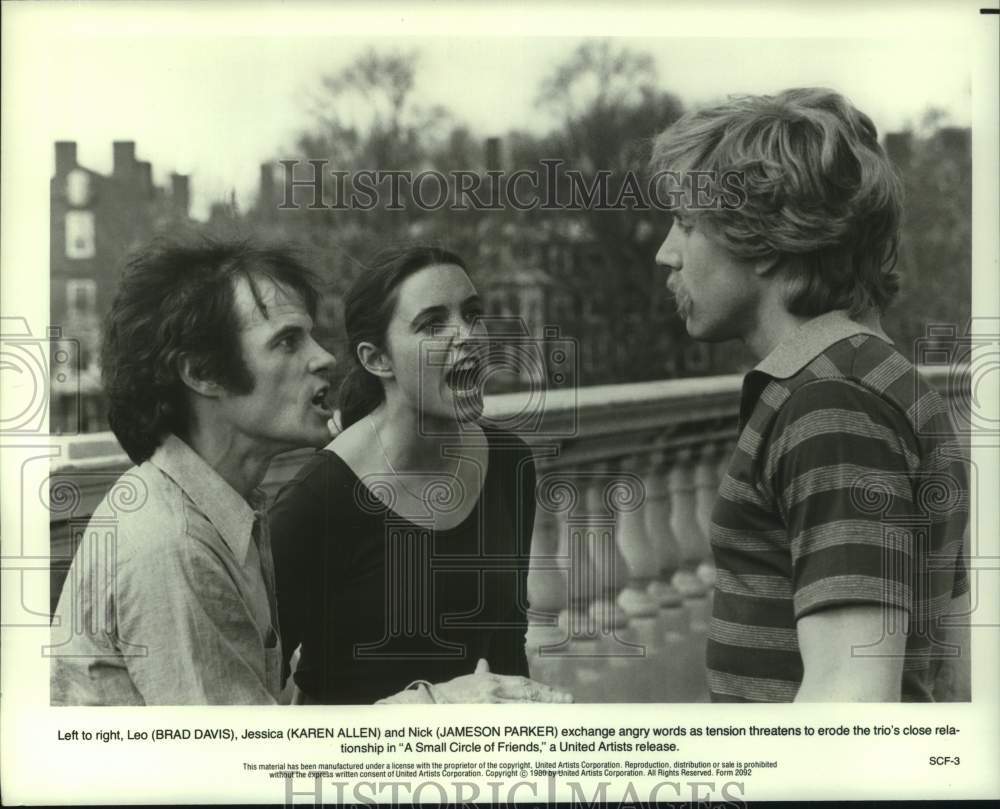 1980 Press Photo Exchanging angry words - "Small Circle of Friends" movie scene - Historic Images