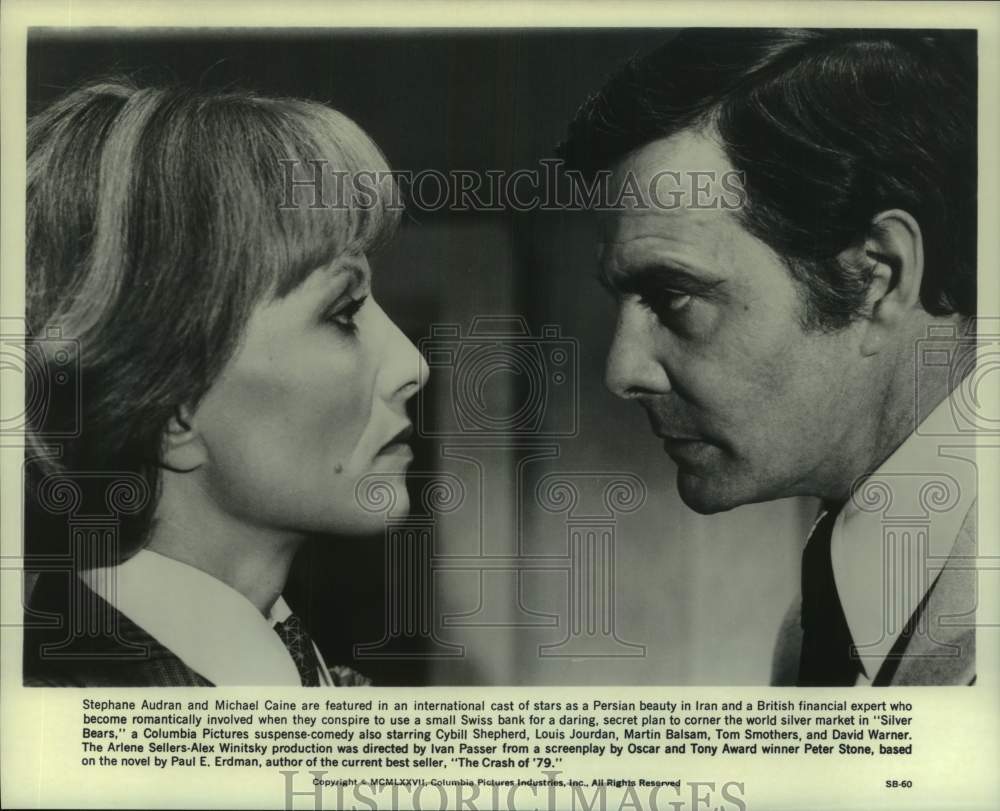 1987 Press Photo Stephane Audran and  Louis Jourdan star in &quot;Silver Bears&quot; - Historic Images