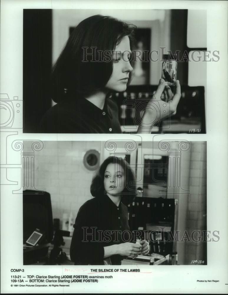 1991 Press Photo Jodie Foster in scenes from The Silence of the Lambs" - Historic Images