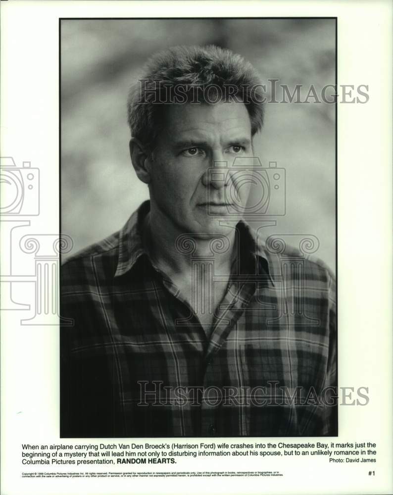 1999 Press Photo Harrison Ford as Dutch Van Den Broeck in "Random Hearts" - Historic Images