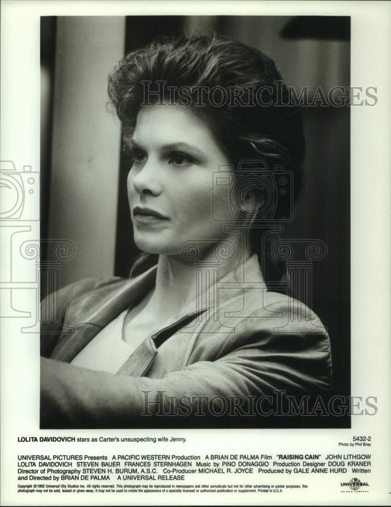 1992 Press Photo Lolita Davidovich stars as 'Jenny' in the movie "Raising Cain" - Historic Images