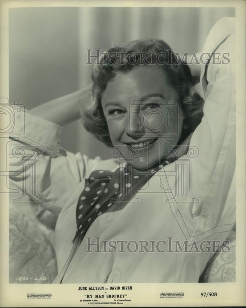 1957 Press Photo Actress June Allyson in "My Man Godfrey" - Historic Images