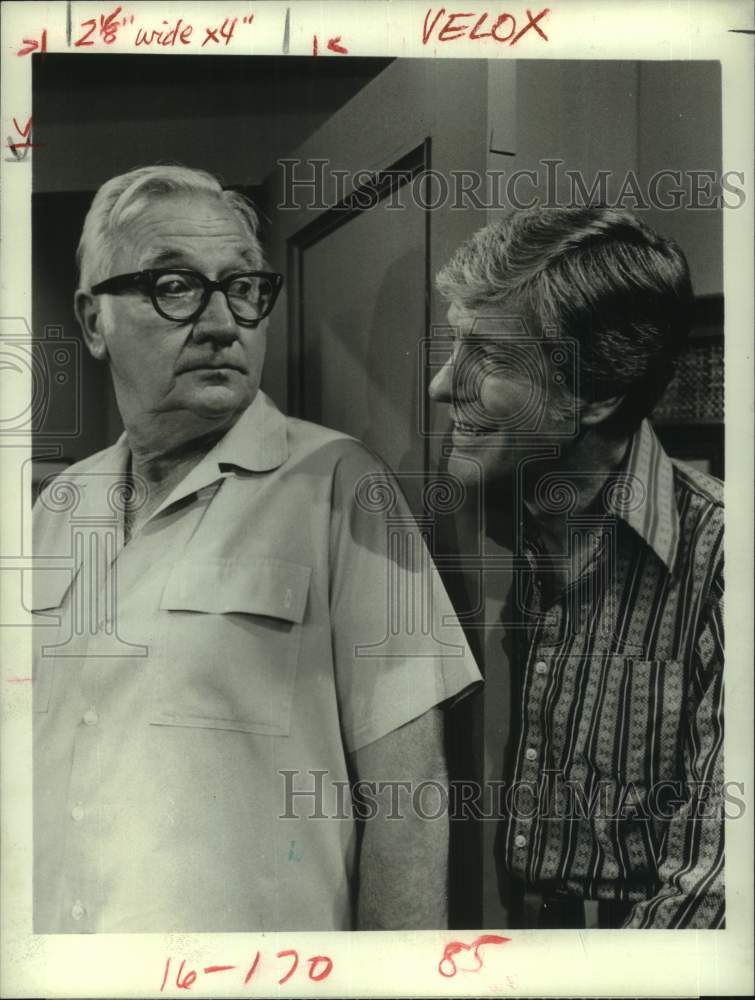 1973 Press Photo Edward Andrews, Dick Van Dyke -  "The New Dick Van Dyke Show" - Historic Images