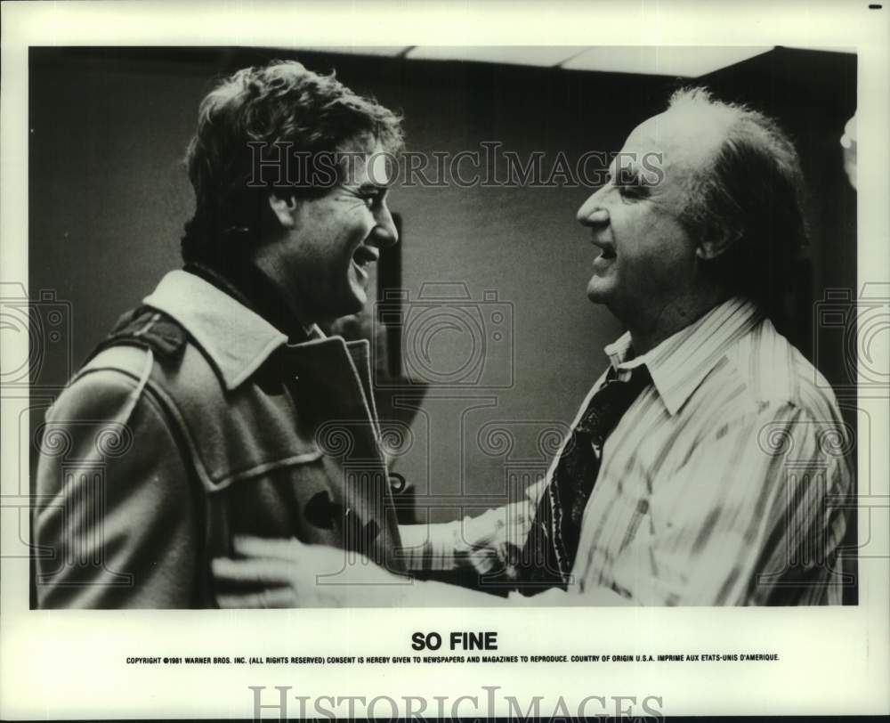 1981 Press Photo Scene from comedy movie "So Fine" starring Ryan O'Neal - Historic Images