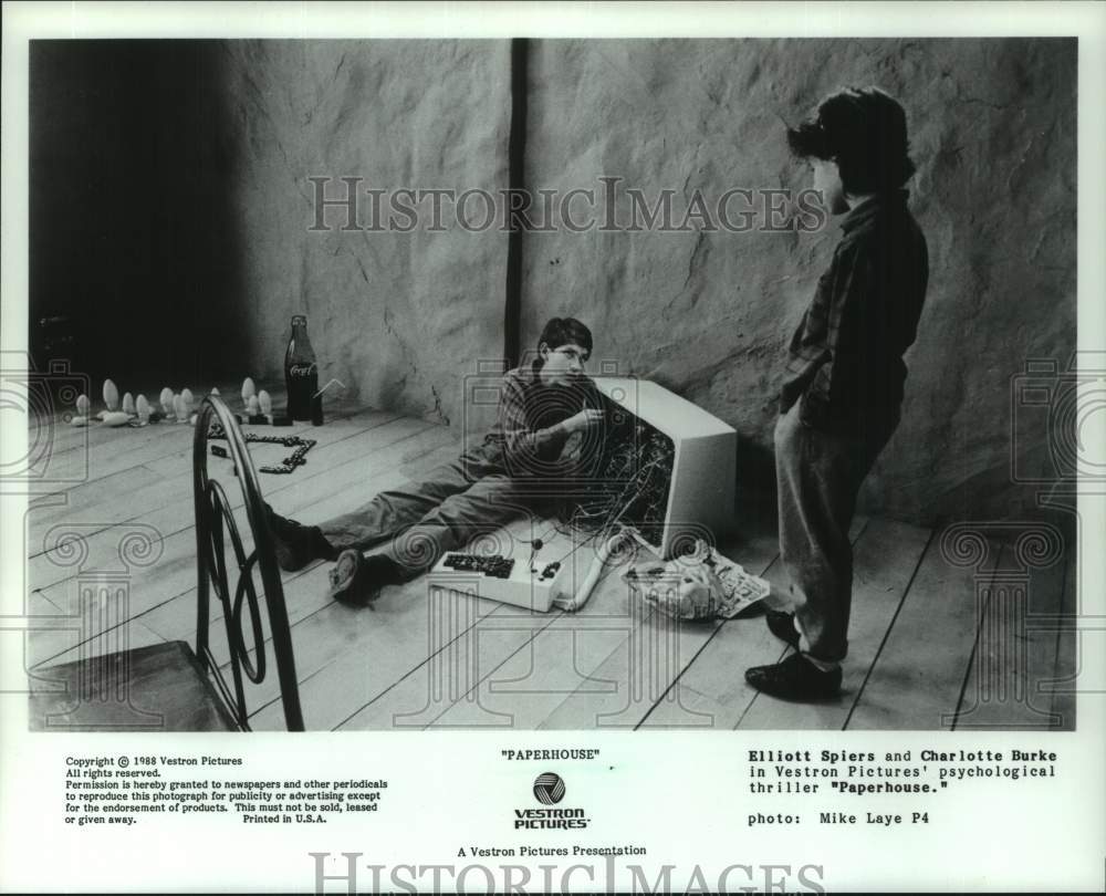 1988 Press Photo Elliott Spiers & Charlotte Burke in the thriller "Paperhouse" - Historic Images