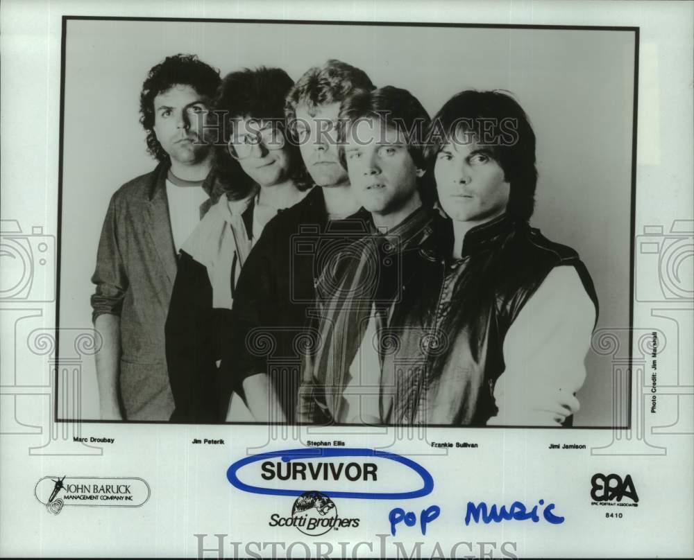 1984 Press Photo Pop Music Group "Survivor" - Historic Images