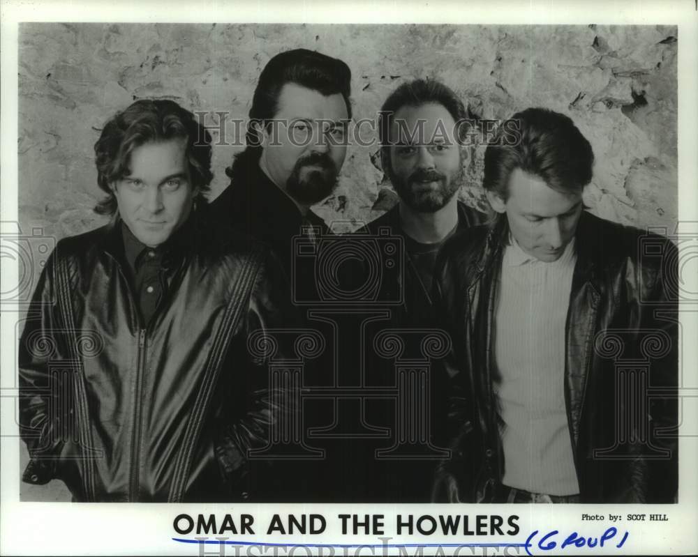 1990 Press Photo Music Group &quot;Omar &amp; The Howlers&quot; - Historic Images