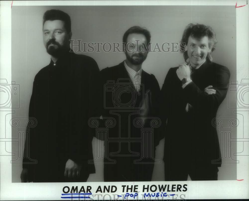 1986 Press Photo Pop Music Group &quot;Omar &amp; The Howlers&quot; - Historic Images