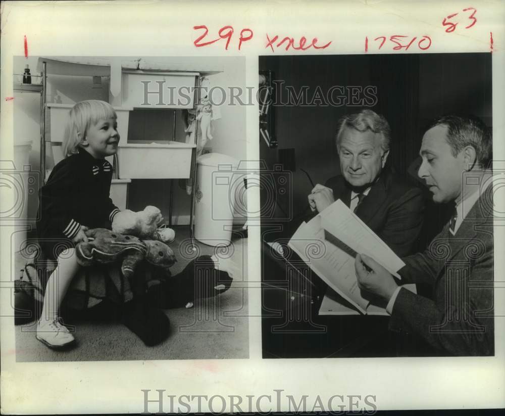 1969 Press Photo Eddie Albert &amp; Jules Power for &quot;How Life Begins&quot; - Historic Images