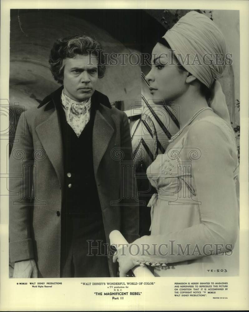 1961 Press Photo Karl Boehm, Giulia Rubini - Disney&#39;s &quot;The Magnificent Rebel&quot; - Historic Images