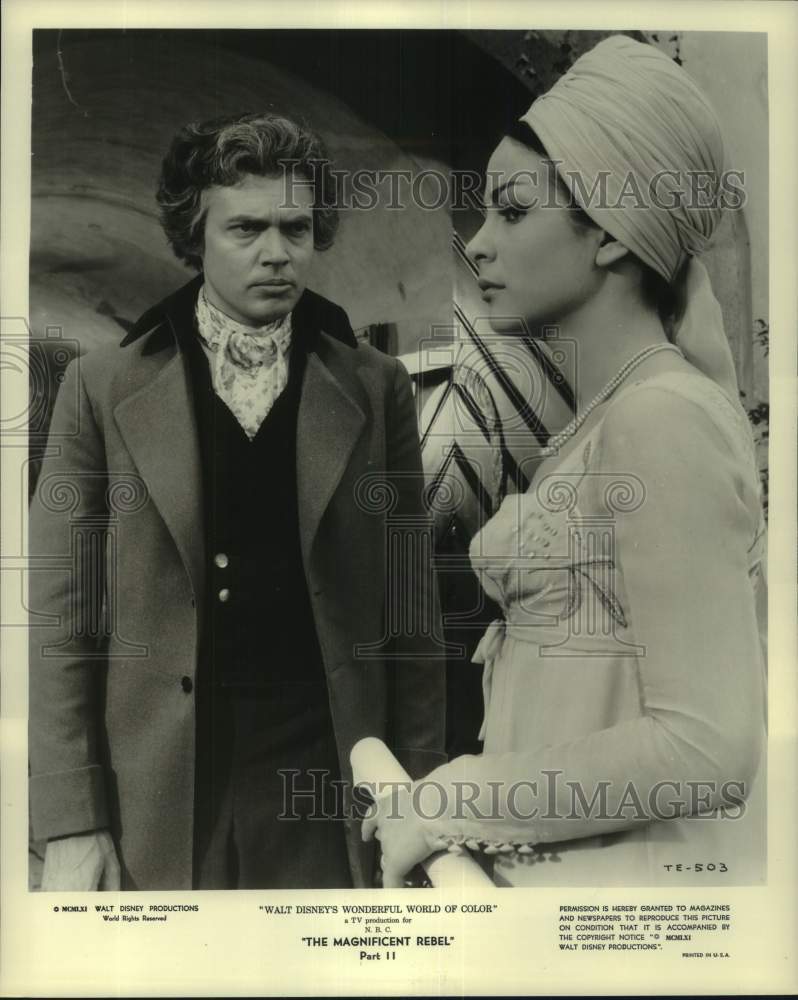 1961 Press Photo Karl Boehm, Giulia Rubini - Disney's "The Magnificent Rebel" - Historic Images