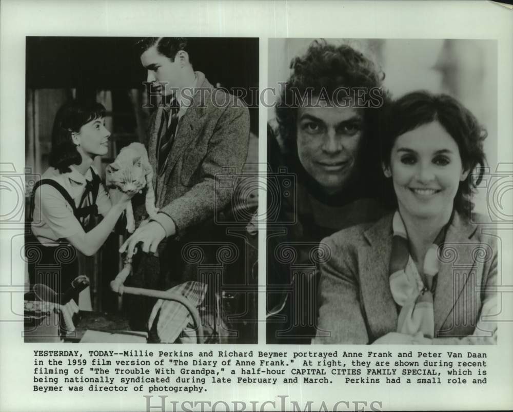 1982 Press Photo Millie Perkins, Richard Beymer, 1959 and 
Today - Historic Images
