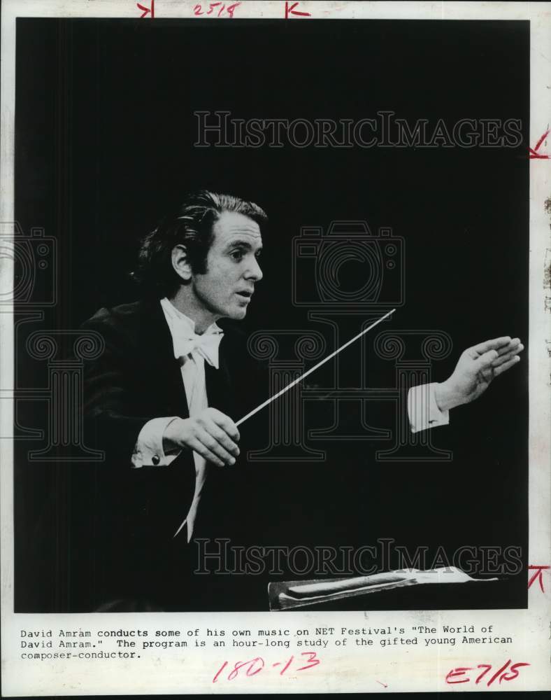 1969 Press Photo Composer-Conductor David Amram in Action - Historic Images