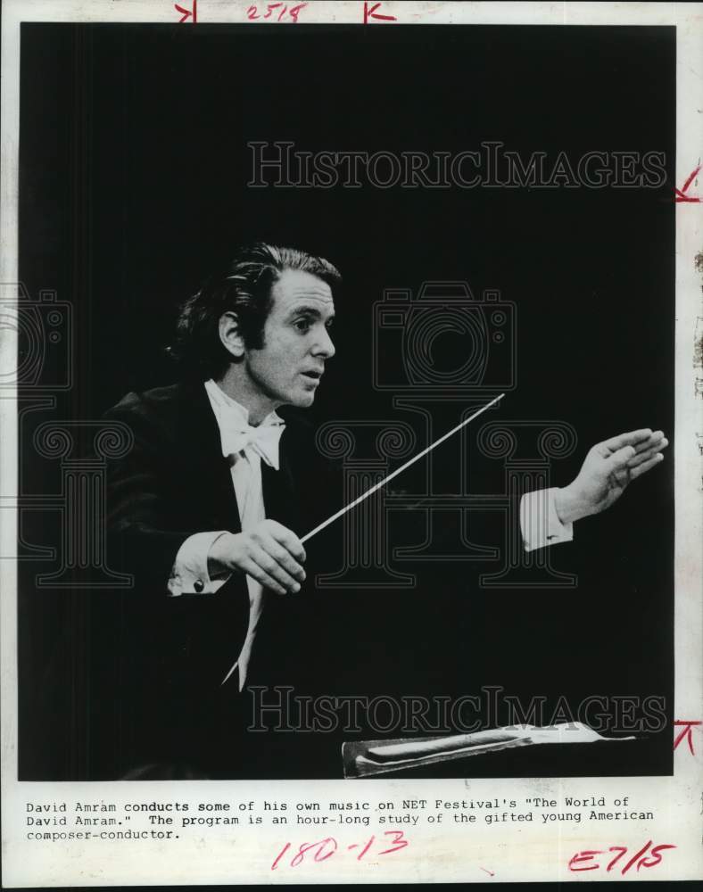 1969 Press Photo Composer-Conductor David Amram in Action - Historic Images
