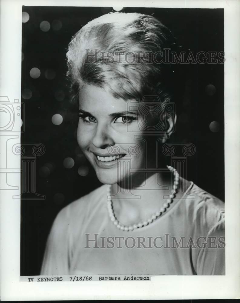 1968 Press Photo Actress Barbara Anderson - Historic Images