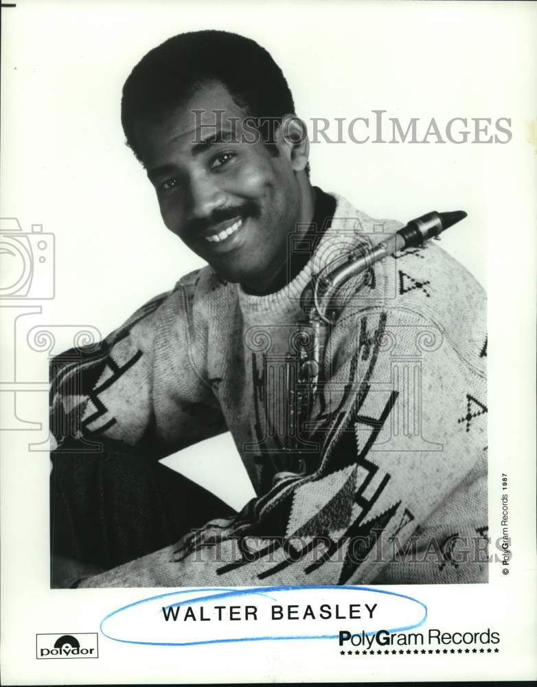 1987 Press Photo Saxophonist Walter Beasley - Historic Images