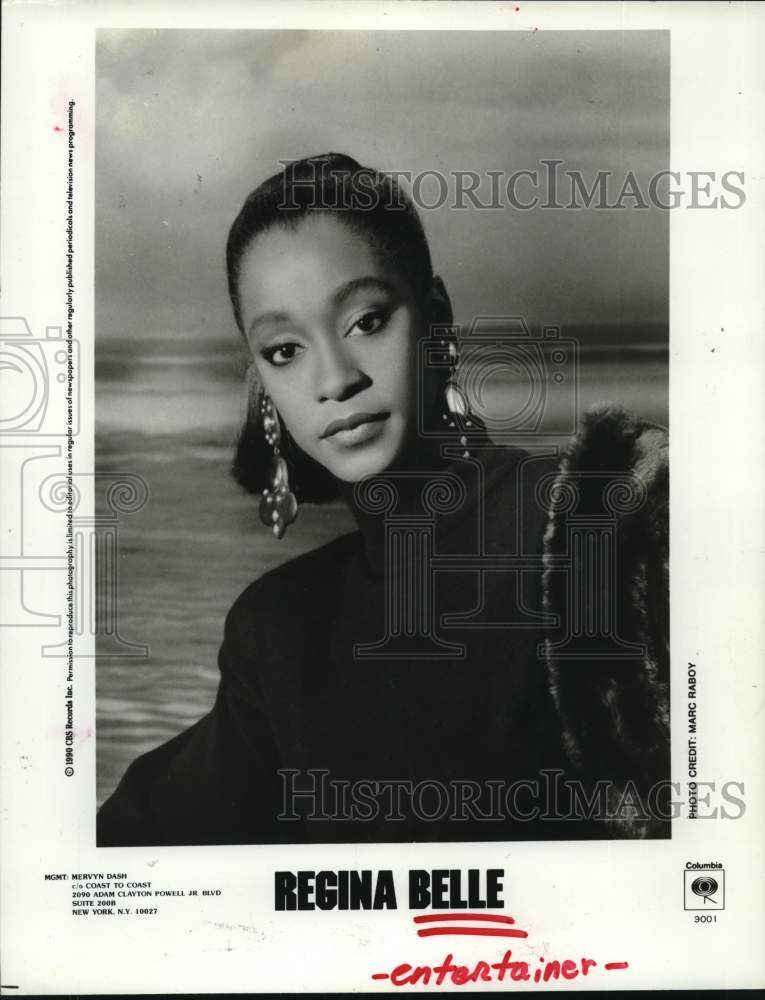 1990 Press Photo Entertainer Regina Belle to play at Rockefeller&#39;s - Historic Images