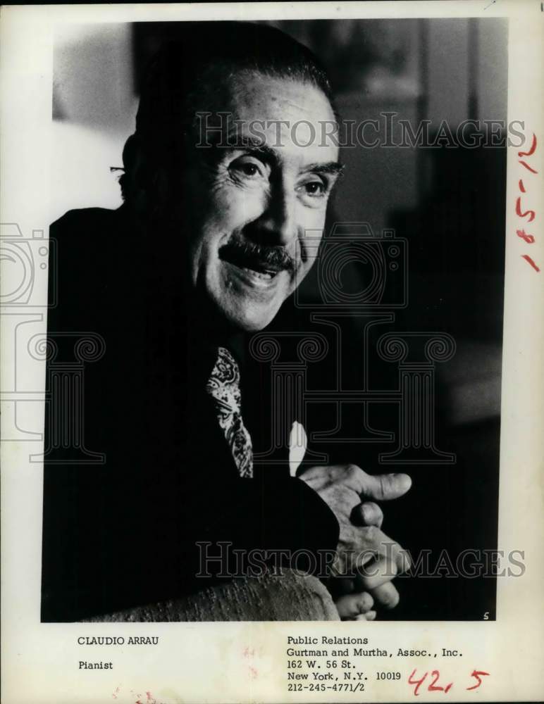 1980 Press Photo Pianist Claudio Arrau - Historic Images
