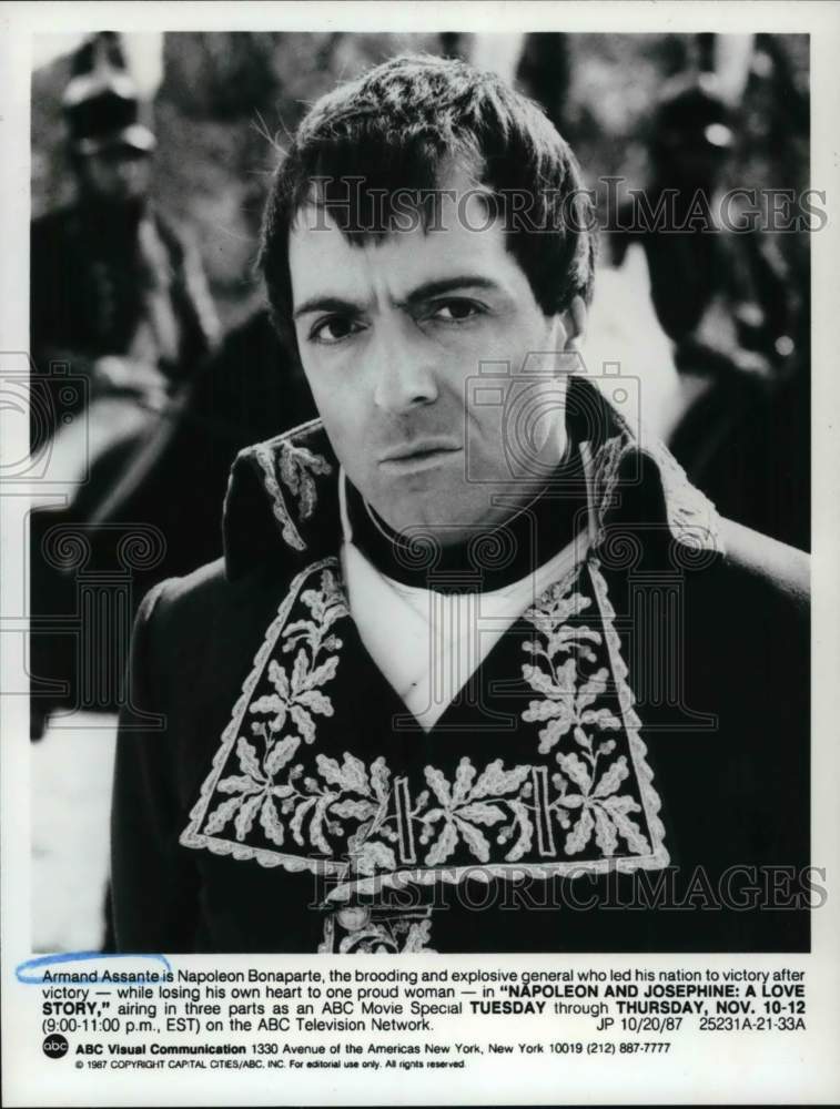 1987 Press Photo Actor Armand Assante in "Napoleon & Josephine: A Love Story" - Historic Images
