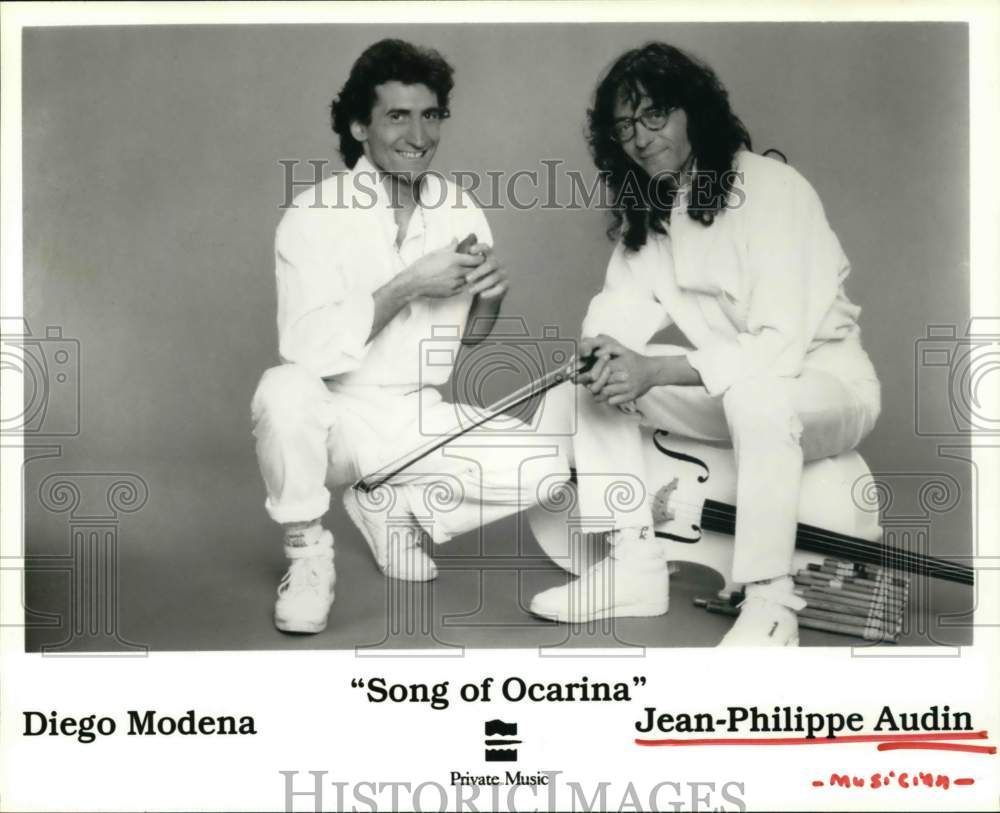 1992 Press Photo Musicians Diego Modena and Jean-Philippe Audin - Historic Images