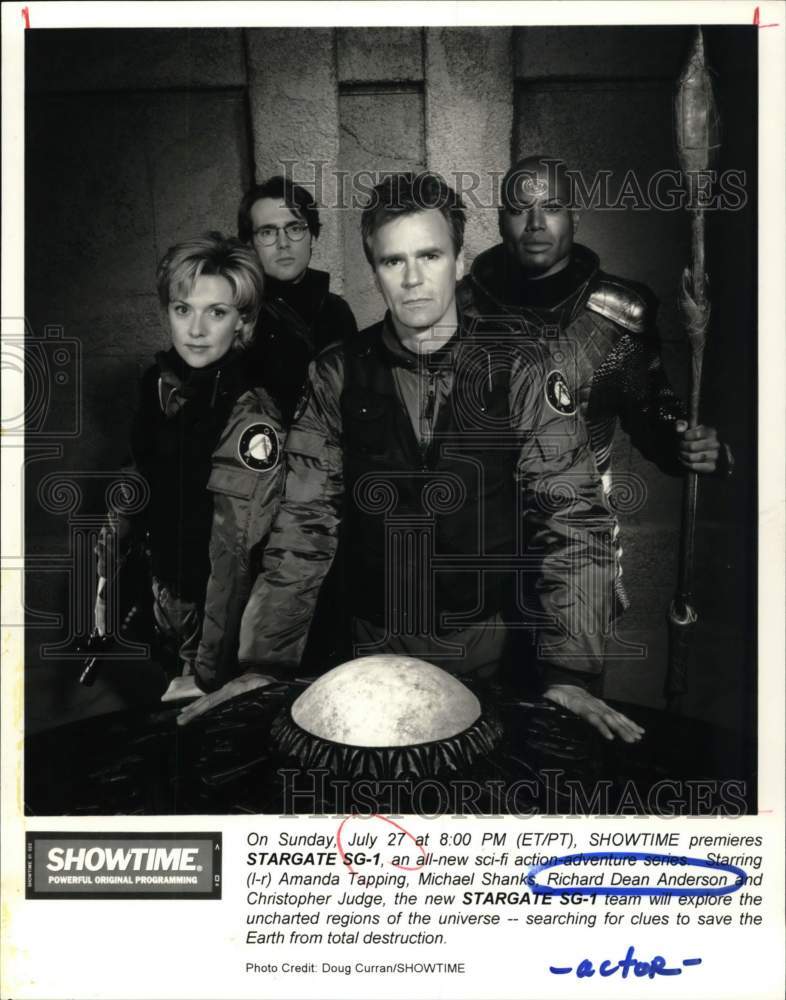 1997 Press Photo &quot;Stargate SG-1&quot; Cast Members, Showtime Television - Historic Images