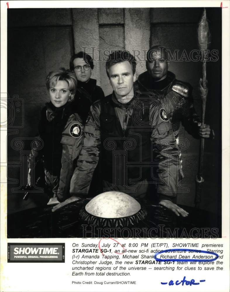 1997 Press Photo "Stargate SG-1" Cast Members, Showtime Television - Historic Images