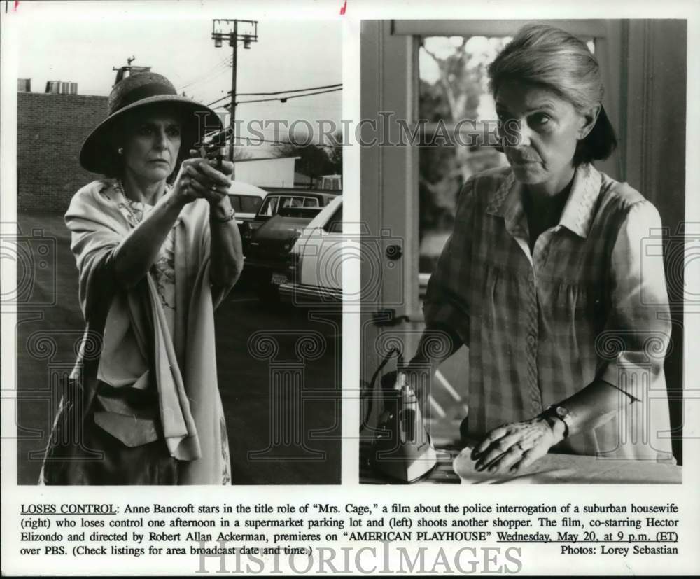 1992 Actress Anne Bancroft in "American Playhouse: Mrs. Cage" - Historic Images