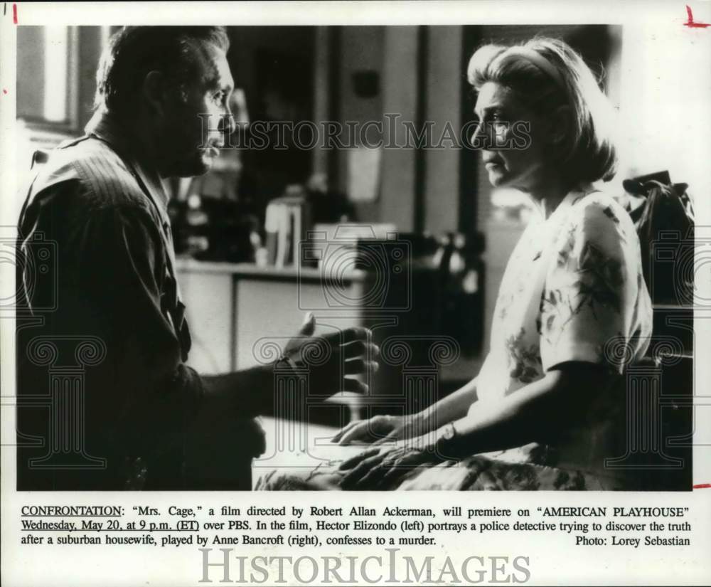 1992 Press Photo Actress Anne Bancroft in "American Playhouse: Mrs. Cage" - Historic Images